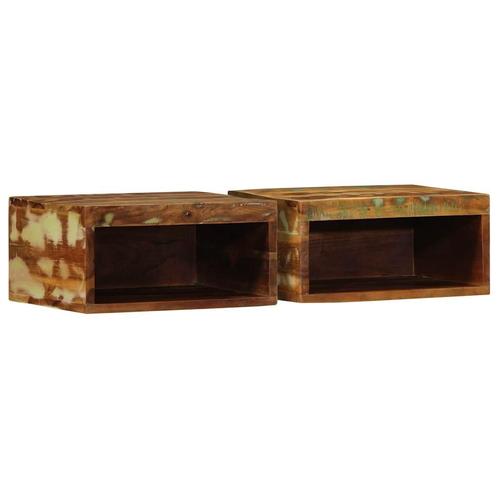 vidaXL Tv-wandmeubelen 2 st massief gerecycled hout, Huis en Inrichting, Woonaccessoires | Cd- en Dvd-rekken, Nieuw, Verzenden