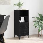 vidaXL Dressoir met lade Zwart eiken 34 x 34.5 x 90 cm, Huis en Inrichting, Kasten | Dressoirs, Verzenden, Nieuw, Overige houtsoorten