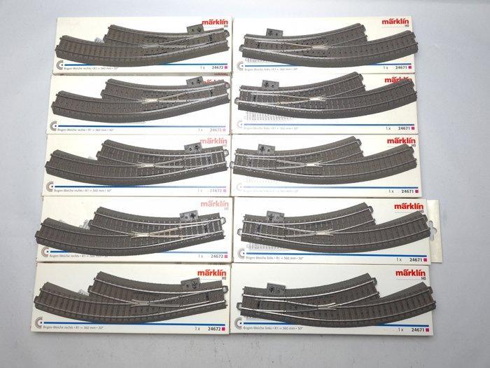 Märklin H0 - 24671/24672 - Modeltreinsporen (10) - 10x, Hobby en Vrije tijd, Modeltreinen | H0