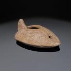 Islamitisch Terracotta Olielamp. 6e - 8e eeuw n.Chr. Lengte, Verzamelen