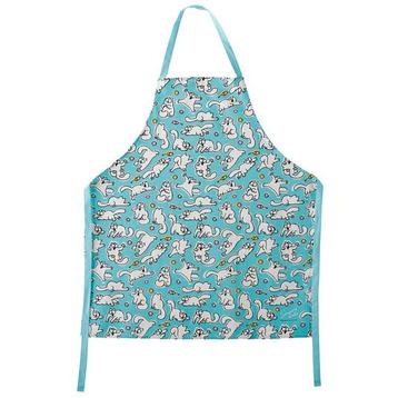 Keukenschort Simons Cat - Kattenspeelstjes - Katoen - Blauw beschikbaar voor biedingen