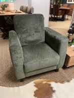 Nieuw bankstel 4 + 1 fauteuil stof groen van 2495 nu 1350.-, Verzenden, Nieuw, Rechte bank, Stof