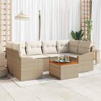 vidaXL Tuin Sofa Set met kussen 7 pcs Beige Poly riet, Tuin en Terras, Tuinsets en Loungesets, Verzenden, Nieuw, Rotan