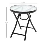 Tuintafel Bijzettafel Bistrotafel Met Glasblad Rond Opklapba