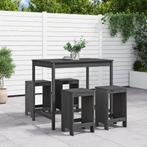 vidaXL 5-delige Tuinbarset massief grenenhout grijs, Verzenden, Nieuw, 5 zitplaatsen