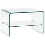 vidaXL Salontafel 50x45x33 cm gehard glas transparant, Huis en Inrichting, Minder dan 50 cm, 50 tot 100 cm, Verzenden, Nieuw