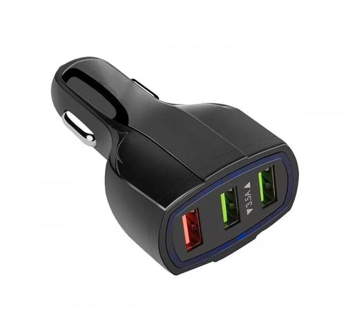 3-port USB autolader - 3,5A - Quick charge, Telecommunicatie, Autoladers, Ophalen of Verzenden