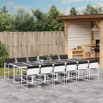 vidaXL 13-delige Tuinset met kussens textileen wit, Tuin en Terras, Tuinsets en Loungesets, Verzenden, Nieuw, Rvs, Tuinset