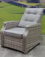 Kreta lounge tuinstoel verstelbaar grijs, Tuin en Terras, Tuinstoelen, Ophalen of Verzenden, Nieuw, Wicker