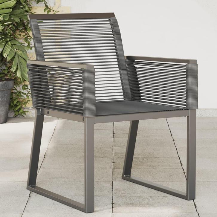 vidaXL Tuinstoelen 2 st poly rattan zwart, Tuin en Terras, Tuinstoelen, Nieuw, Rotan, Verzenden