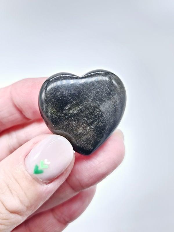 Goud Obsidiaan Hartje 3cm, Verzamelen, Mineralen en Fossielen, Ophalen of Verzenden