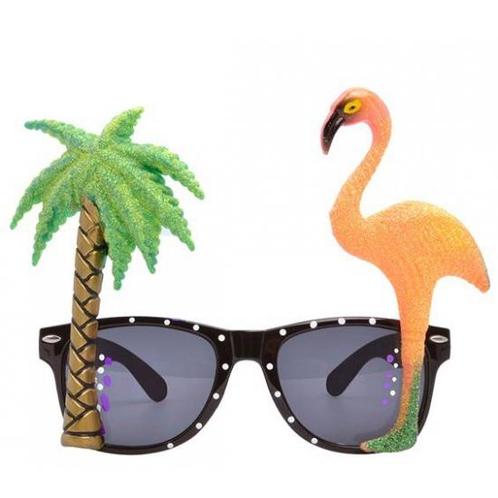 Tropische carnaval verkleed party bril met flamingo en pal.., Hobby en Vrije tijd, Feestartikelen, Verzenden