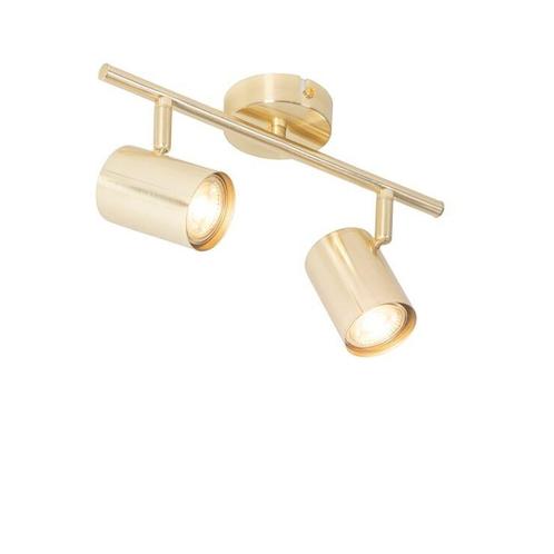 Moderne plafondlamp messing 2-lichts verstelbaar - Jeana, Huis en Inrichting, Lampen | Spots, Nieuw, Overige materialen