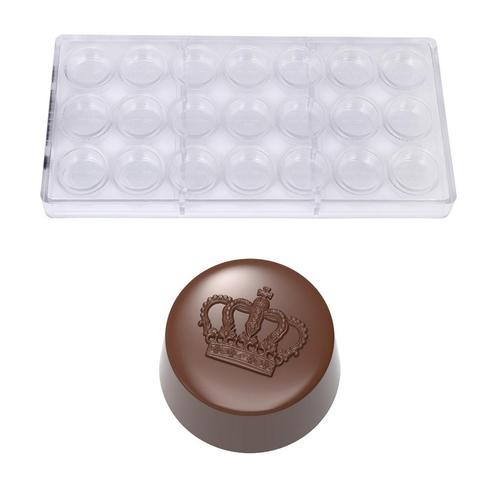 Bonbonvorm Chocolate World Praline Kroon (21x) Ø30,5x16mm, Hobby en Vrije tijd, Taarten en Cupcakes maken, Nieuw, Verzenden