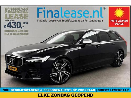Volvo V90 2.0 T4 R-Design 190PK 20LMV LED h/k Camera €430pm, Auto's, Volvo, Lease, Automaat, Stationwagon, Benzine, Zwart, Verzenden