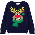 Name It-collectie Gebreide kerst trui Rullo (dark sapphire), Kinderen en Baby's, Kinderkleding | Maat 92, Nieuw, Jongen, Trui of Vest