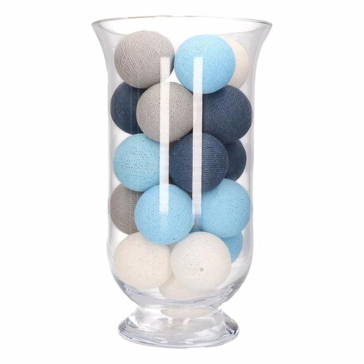 Woondecoratie blauw/grijs/witte verlichting in vaas - Lich.., Hobby en Vrije tijd, Feestartikelen, Ophalen of Verzenden