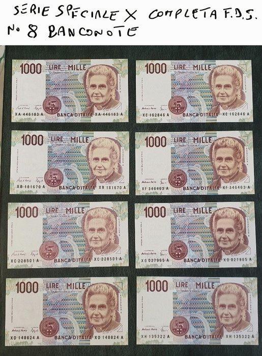 Italië. - 16 x 1.000 Lira 1990/2001 Montessori -, Postzegels en Munten, Bankbiljetten | Europa | Niet-Eurobiljetten