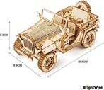 Robotime Army Jeep Hout Modelbouw Voor kinderen & volwass..., Verzenden, Nieuw