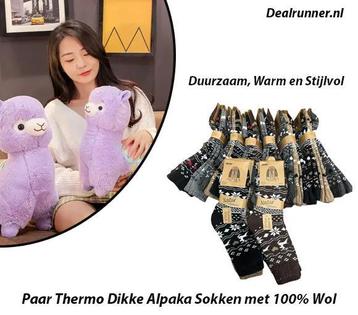 6 Paar Thermo Dikke Alpaka Sokken met 100% Wol beschikbaar voor biedingen