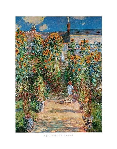 Kunstdruk Claude Monet - Le jardin de lartiste 50x70cm, Huis en Inrichting, Woonaccessoires | Schilderijen, Tekeningen en Foto's