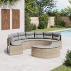 vidaXL 2-delige Loungeset halfrond poly rattan beige, Verzenden, Nieuw, Rotan, Loungeset