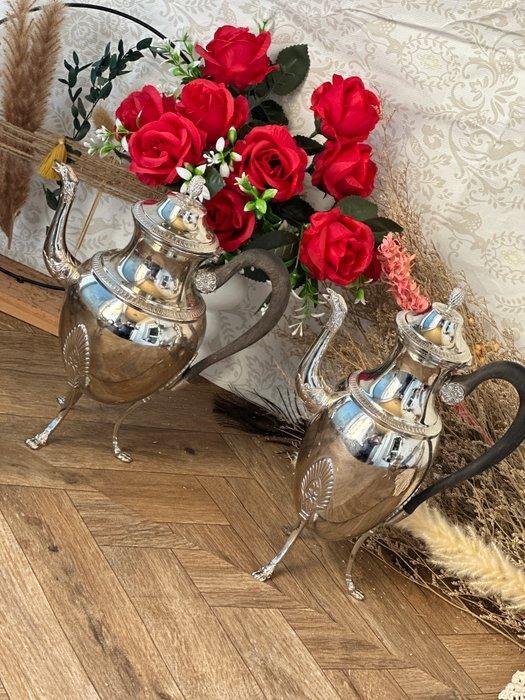 Ercuis - Koffieservies - Verchroomd - Empire theeservies, Antiek en Kunst, Antiek | Keukenbenodigdheden