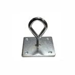 Oog met muurplaat - 100 x 100mm - Gegalvaniseerd, Doe-het-zelf en Verbouw, IJzerwaren en Bevestigingsmiddelen, Ophalen of Verzenden