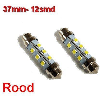Buislampen 37mm 2835smd Rood 10-40v, Auto diversen, Auto-accessoires, Verzenden