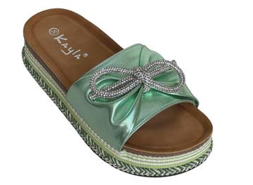 Ibiza Shiny Green Slippers beschikbaar voor biedingen