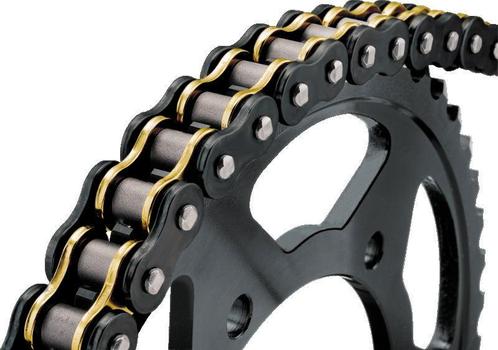 BikeMaster 530x130 BMZR Z-ring ketting - Zwart/Goud - 197432, Auto diversen, Tuning en Styling, Ophalen of Verzenden