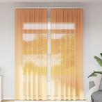 vidaXL Gordijnen voile met roedezakken 2 st oranje, Verzenden, Nieuw