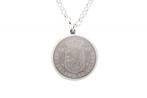 Zilveren 10 Gulden jubileum munt in zilveren rand ketting..., Nieuw, Verzenden