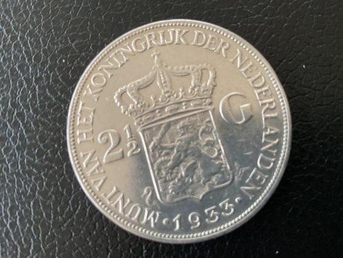 Nederland. Wilhelmina. 2 1/2 Gulden 1933 (Zonder, Postzegels en Munten, Munten | Nederland