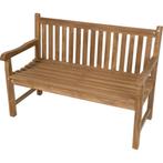 Teak tuinbank rechte rug 130 cm, Huis en Inrichting, Stoelen, Ophalen of Verzenden, Nieuw