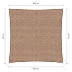 Vierkante schaduwdoek - Zand - Waterdoorlatend - 4,2 x 4,2 m, Tuin en Terras, Schaduwdoeken, Ophalen of Verzenden, Nieuw