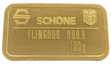 100 gram goudbaar Schone (zie ontwerp) beschikbaar voor biedingen