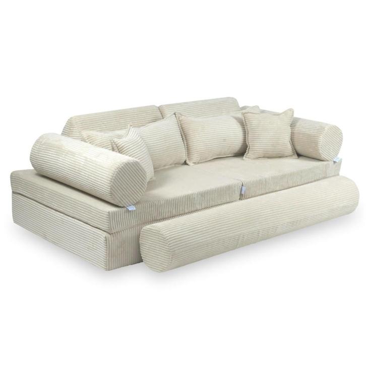 Modulaire kinderbank in beige corduroy met 13 zachte elem..., Kinderen en Baby's, Kinderkamer | Inrichting en Decoratie, Nieuw
