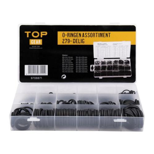 Topgear O-ring set - 279 stuks - Diverse maten - Voor san..., Doe-het-zelf en Verbouw, IJzerwaren en Bevestigingsmiddelen, Nieuw