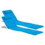 [en.casa] Strandmat Cellorigo met rugleuning set van 2 blauw, Verzenden, Nieuw