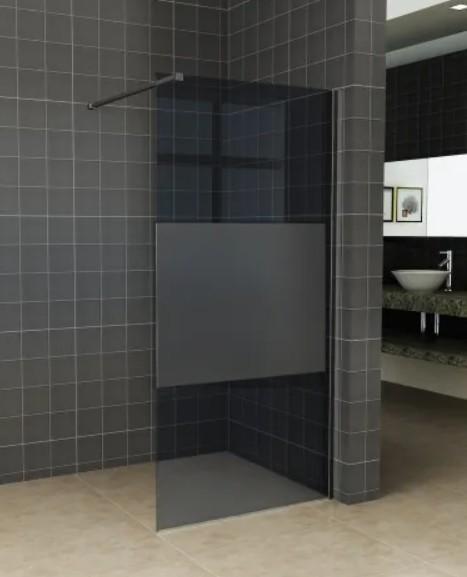 Douchewand 100 x 200 cm – Rookglas 8 mm Veiligheidsglas met, Doe-het-zelf en Verbouw, Sanitair, Bad, Nieuw, Glas, Ophalen of Verzenden