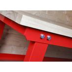 Werkbank rood 150 cm met hardhouten blad - open model, Ophalen of Verzenden, Nieuw