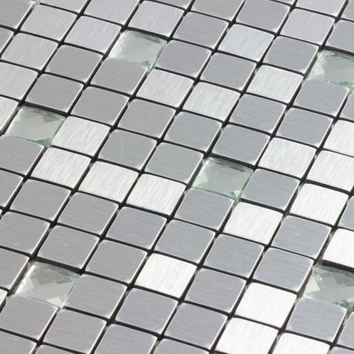 Mozaïektegel Aluminium Strip Diamond Mat 30x30 cm, Doe-het-zelf en Verbouw, Tegels, 20 tot 40 cm, 20 tot 40 cm, 10 m² of meer
