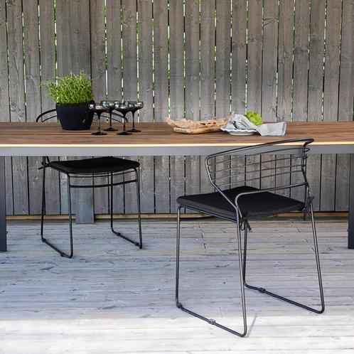 Tuintafel zwart 205 x 9 | Bruin polywood blad, Tuin en Terras, Tuintafels, Nieuw, Kunststof, Rechthoekig, Verzenden