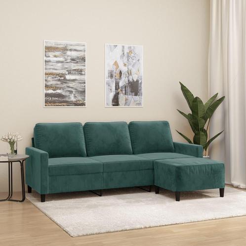 vidaXL Driezitsbank met voetenbank 180 cm fluweel, Huis en Inrichting, Banken | Bankstellen, Nieuw, 150 tot 200 cm, Stof, Driepersoons