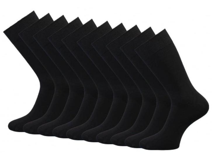 10 paar Herensokken - 100% Katoen - Naadloos - Zwart, Kleding | Heren, Sokken en Kousen, Verzenden
