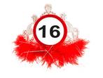 Kroontje 16 Jaar Verkeersbord, Hobby en Vrije tijd, Feestartikelen, Verzenden, Nieuw