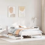 vidaXL Bedframe met lades massief grenenhout wit 140x200 cm, Huis en Inrichting, Slaapkamer | Bedden, Verzenden, Wit, 140 cm, 200 cm