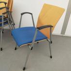 Ahrend multiplex stevige stoel - blauwe stof (alleen per set, Huis en Inrichting, Stoelen, Ophalen of Verzenden, Nieuw