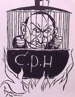 Koken in de pot van de CPH op spotprent (lijst optie), Verzenden